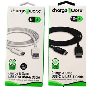 🆕 (2 PCs) Charge Worx 10 FT/6FT